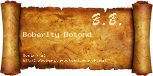 Boberity Botond névjegykártya